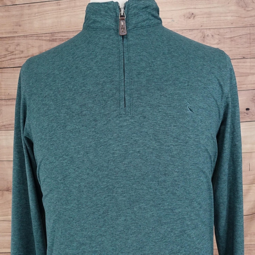Tailorbyrd Pullover Sweater M Green 1/4 Zip Lightweight Stretch Tagless Casual